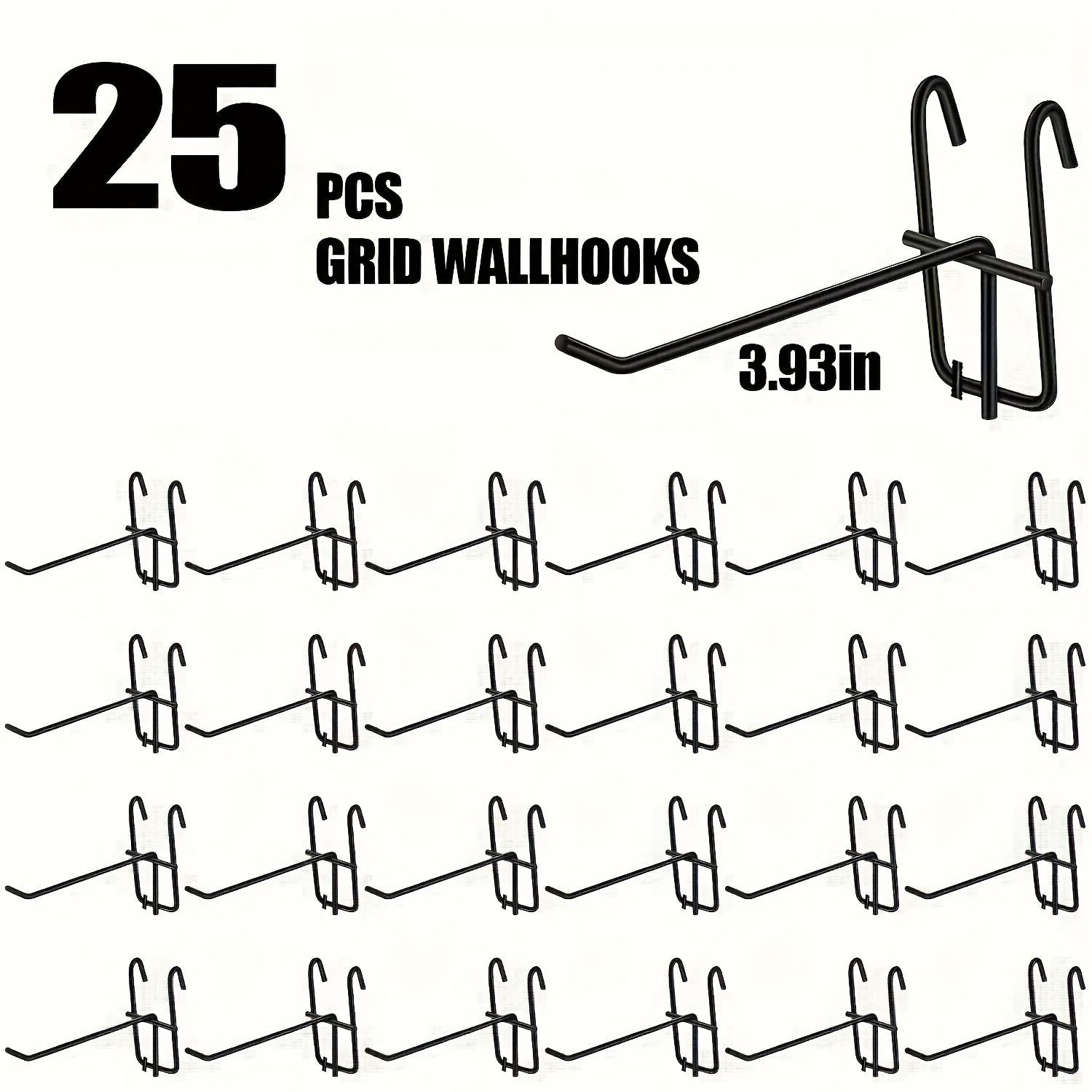 E-shop 25 Stück Gitter Wandhaken, Metall Lehrenplatten Haken, Multifunktionale Display Rack Haken, Geeignet zum Aufhängen von Heimdekorationen,