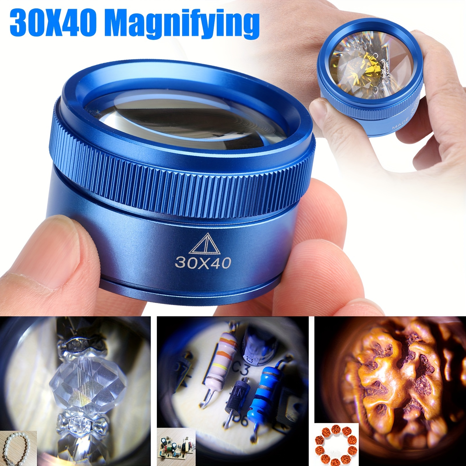 

30x Magnifier, Portable Pocket Magnifying Glass High Magnification, Handheld Magnifier For Watch Repair Jewelry Making