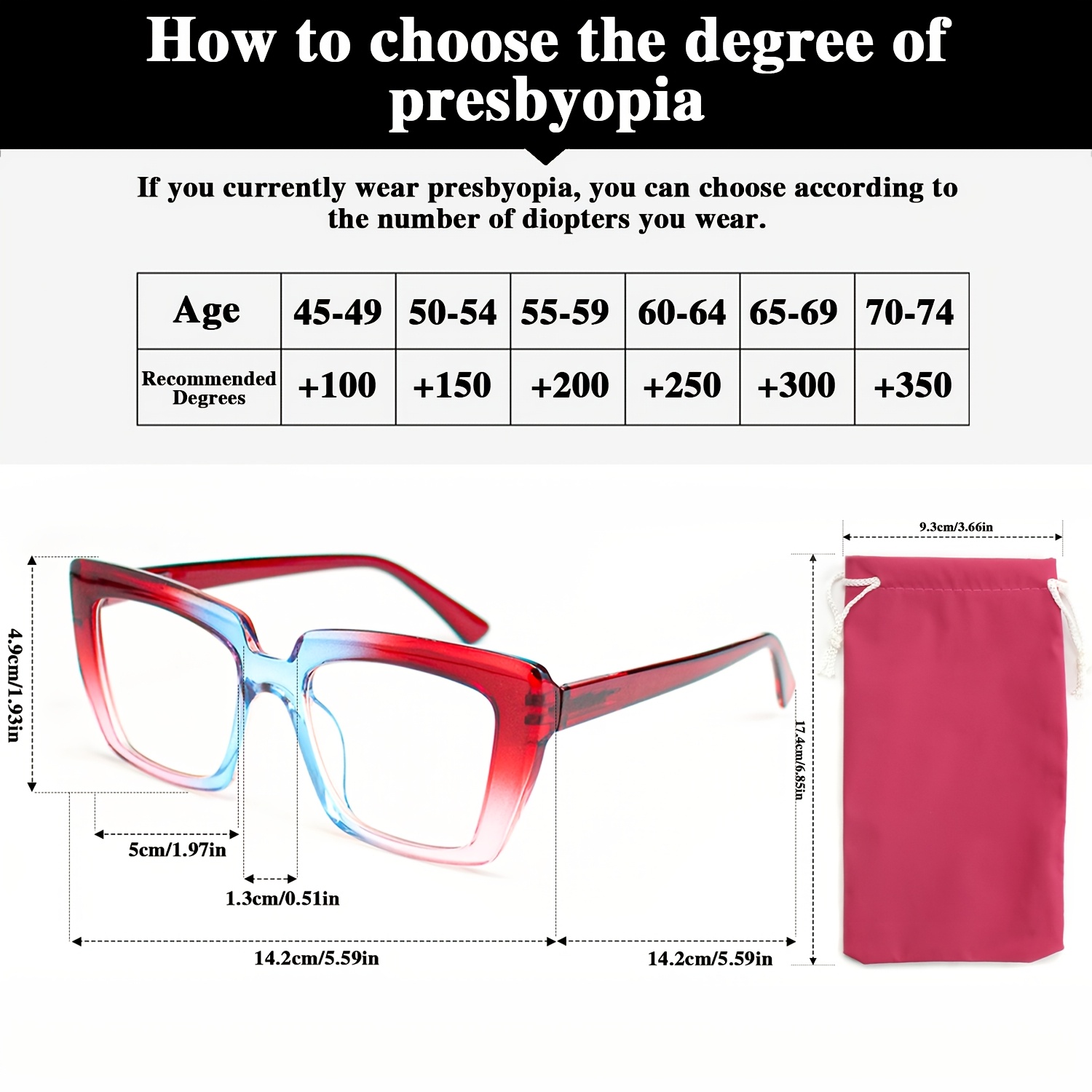 3pcs Fashion Oversized Rectangular Monogram Glasses Set