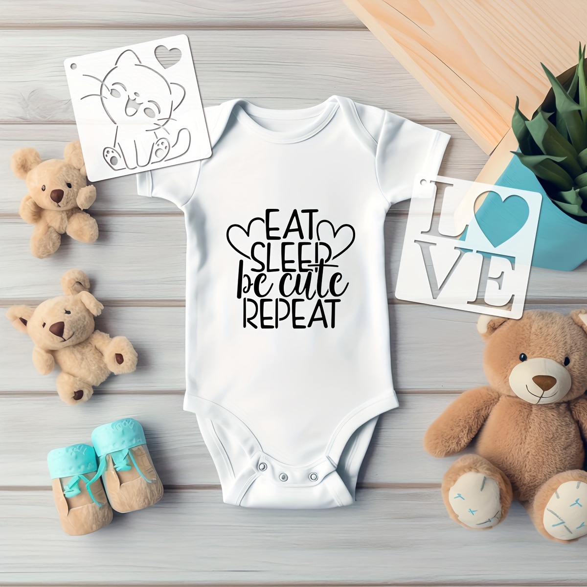 25pcs cute baby shower stencils onesie decorating kit boy Temu