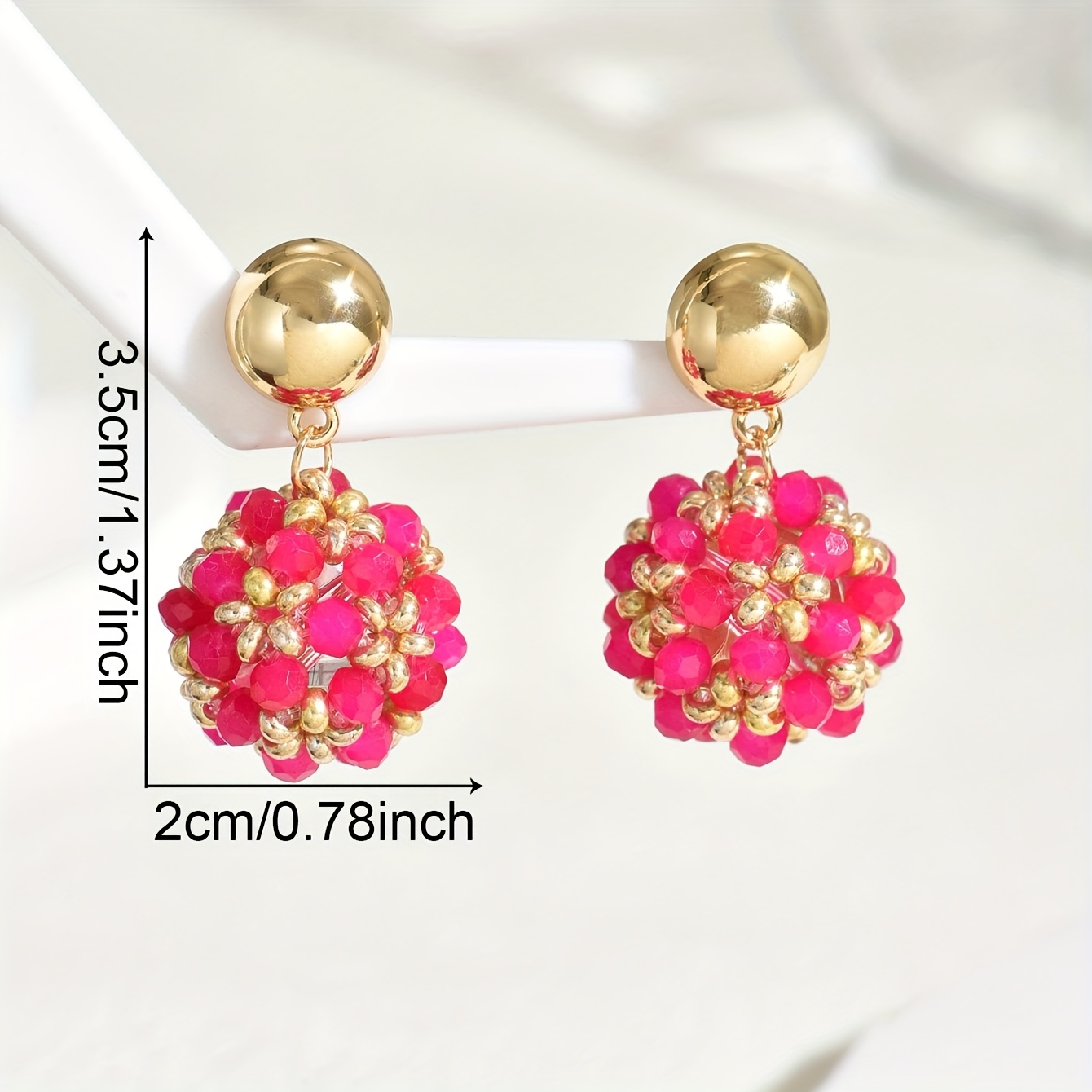 Boho Vacation Style Beaded Earrings Small Ball Retro DIY Dangle Earrings Women'S