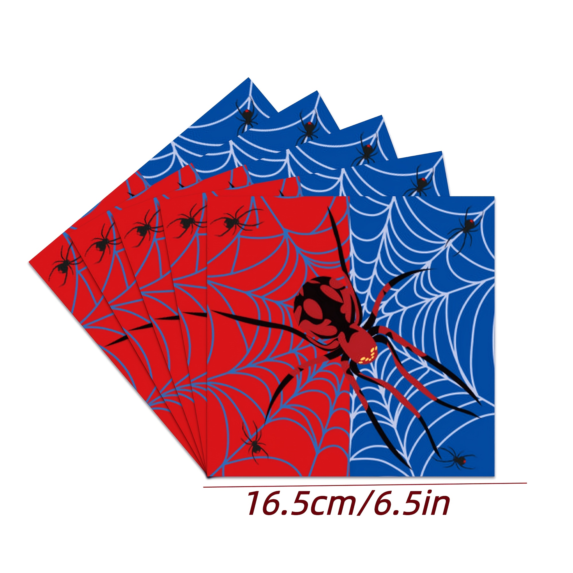 Image of 20pcs Web Napkins, -themed Red, Blue, Handkerchiefs, Disposable Paper Decorative Guest Napkins, Suitable For Parties, Lunch, Dinner, Kitchen, Bathroom, Halloween, Etc For Halloween、christmas