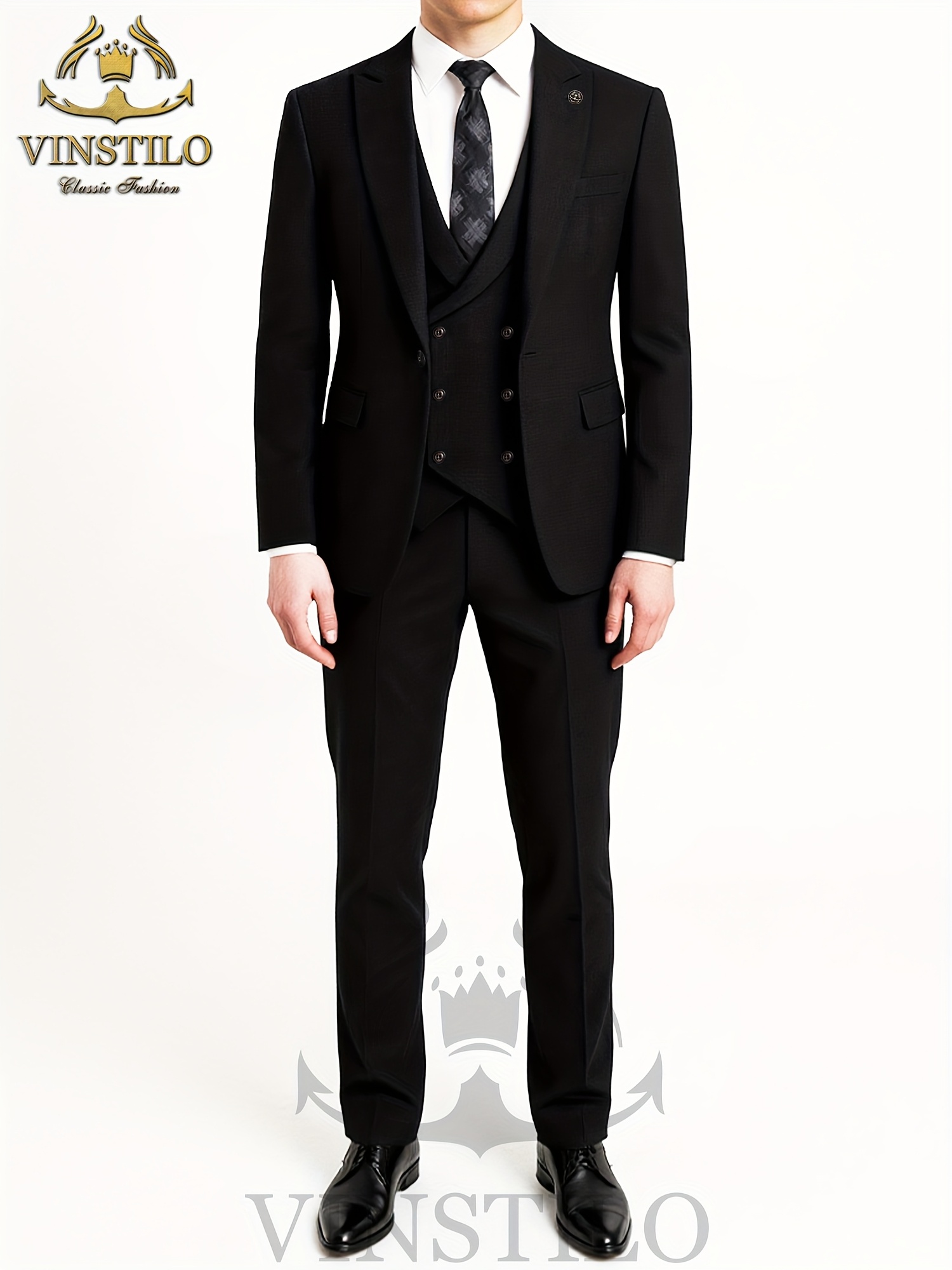 New Full Set of Men'S Suit 3pcs Set, Fashionable Business Style, Casual Slim-Fit High-Quality Clothing
