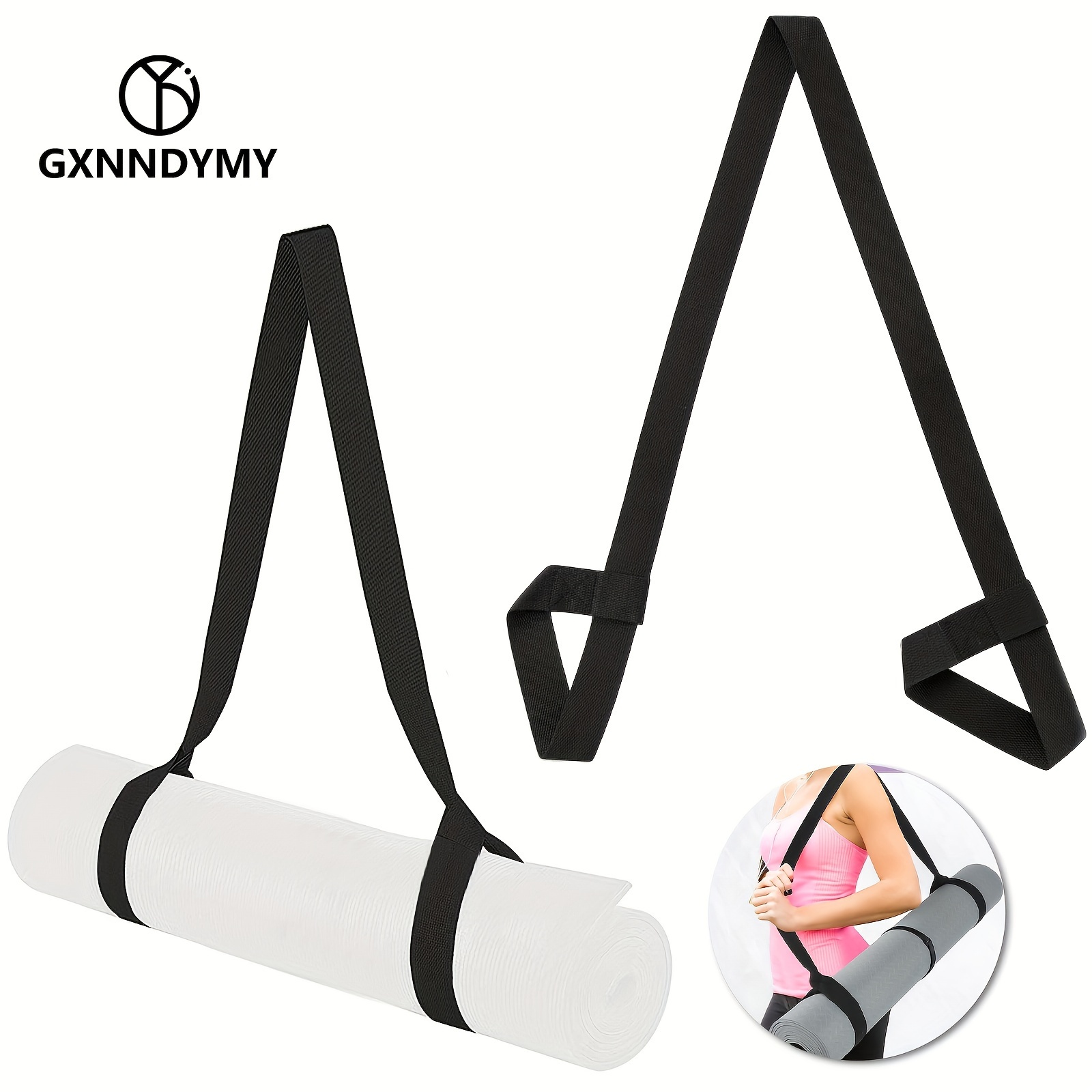 

Adjustable Yoga Mat Carrier Strap - , -, Black Canvas