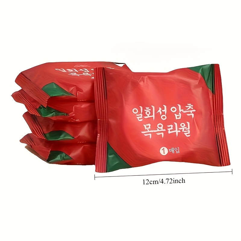 TEMU 5pcs Extra Large 69.85cm X 139.7cm Disposable Compressed Towels, Compact Travel Towels For Swimming, Camping, Hiking, Gym And Outdoor Activities