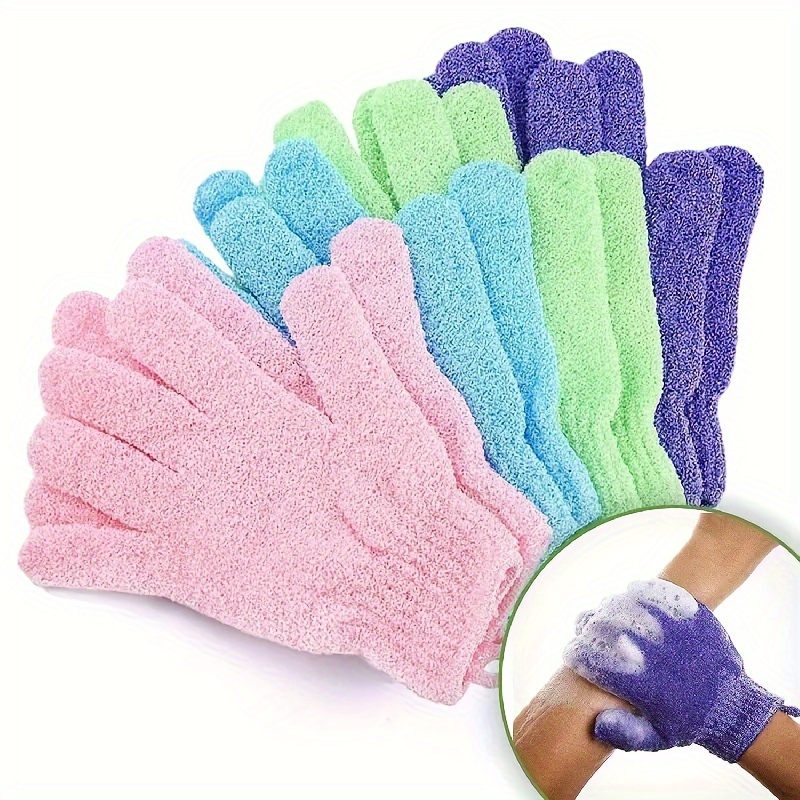 

3/6pcs Bathing Gloves, Towels, Double-sided Massage Gloves For Scrubbing And Towels