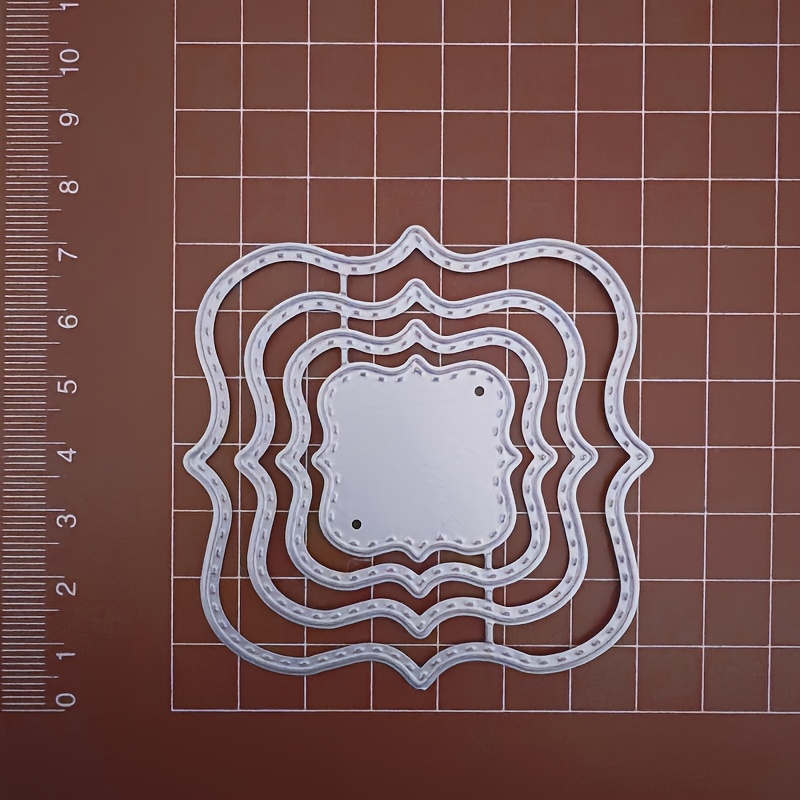 TEMU 1pc Matrices de découpe de cadre de base cousues pour la fabrication de cartes, projets de collections de la fête des mères, pochoirs de gabarit