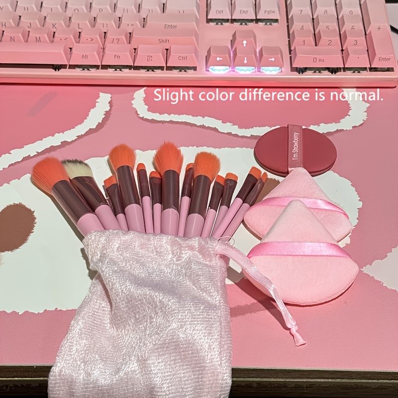 TEMU Ensemble de 17 pinceaux de Cosmétique de qualité supérieure, pinceaux pour à paupières, fond de , BB crème et correcteur. C'est un ensemble