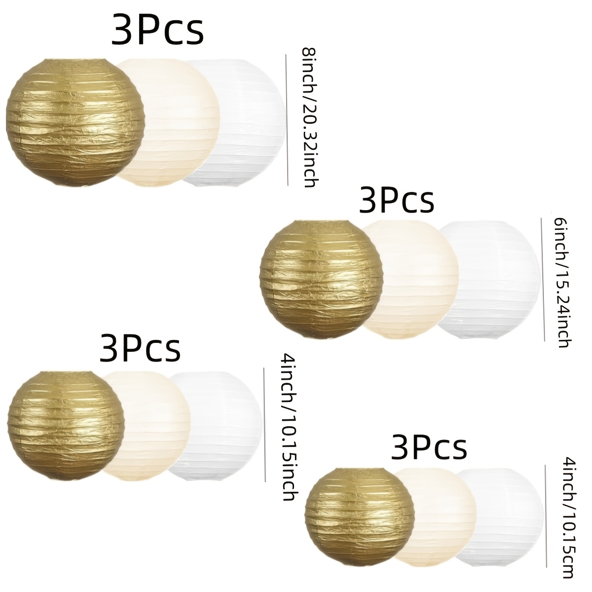 Image of 12 Packs Round Paper Lanterns Decorative Hanging Asia Chinese Japanese Paper Lanterns Lamp For New Year Christmas Birthday Wedding Home Decor Outdoor Party Decoration