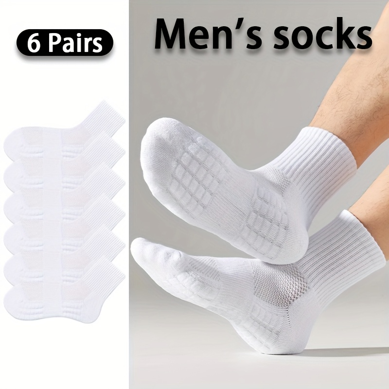 E-shop 6 Paar Herren Sportsocken, mittelhohe Wadenlänge, mit Polster - Feuchtigkeitstransportierend, atmungsaktiv, geeignet für Sport und Freizeit,