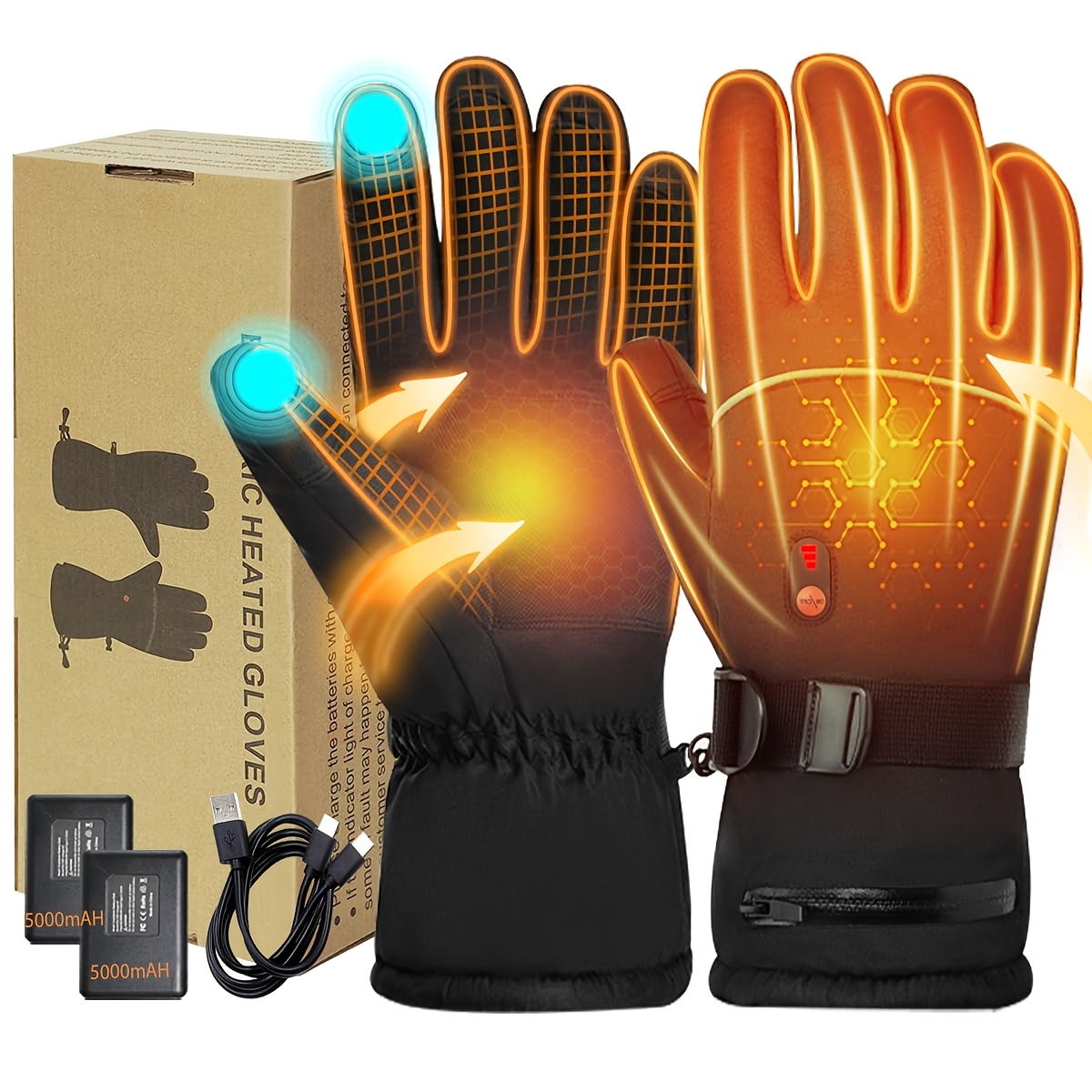 

Usb Rechargeable Touchscreen Gloves - Windproof, Thermal Winter Gloves For , Motorcycle Riding, Skiing & Skating