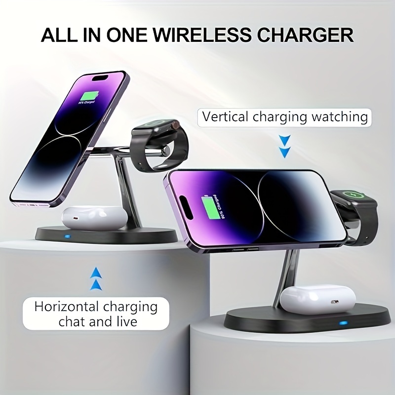 

Wireless Charging Stand For Iphone 15 14 /pro//, Iwatch /9/8/7/6/5/4/3/2, Airpods /pro/3