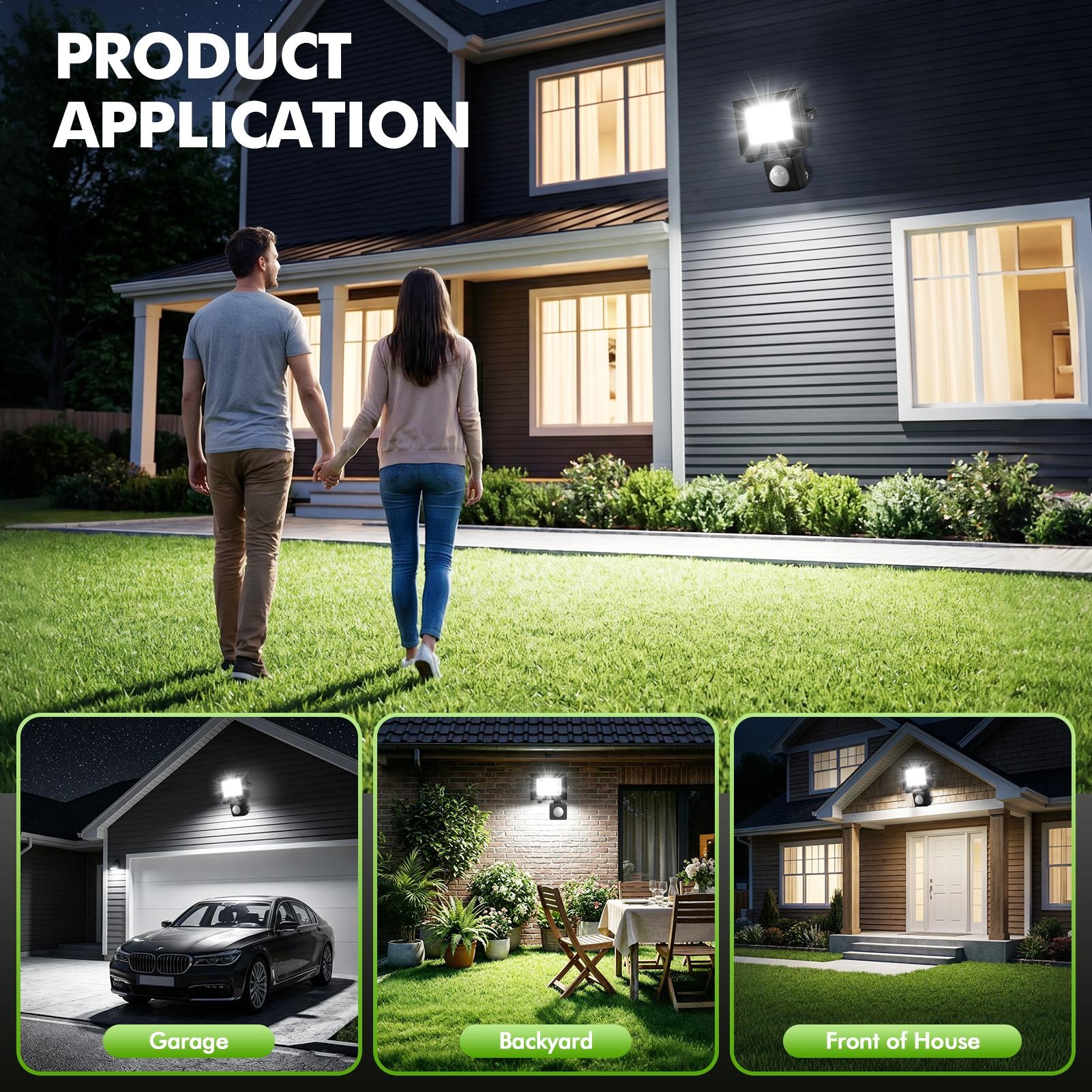 5-Pack 10W LED Flood Light with PIR Motion Sensor