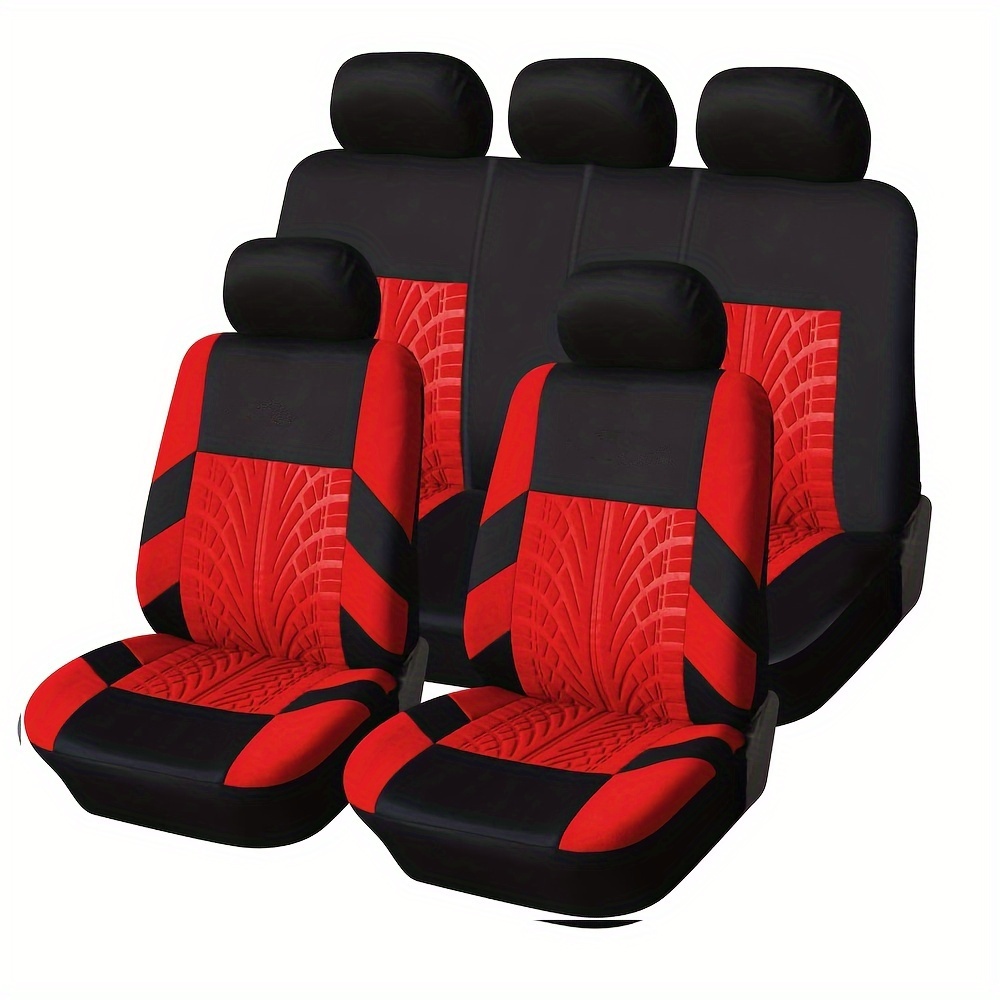 

Fit Car Seat Covers, 5-seater 9-piece Set, Removable Headrests, Washable Polyester, Sponge Filled, All-season Protection - Enhance Your Car's Interior