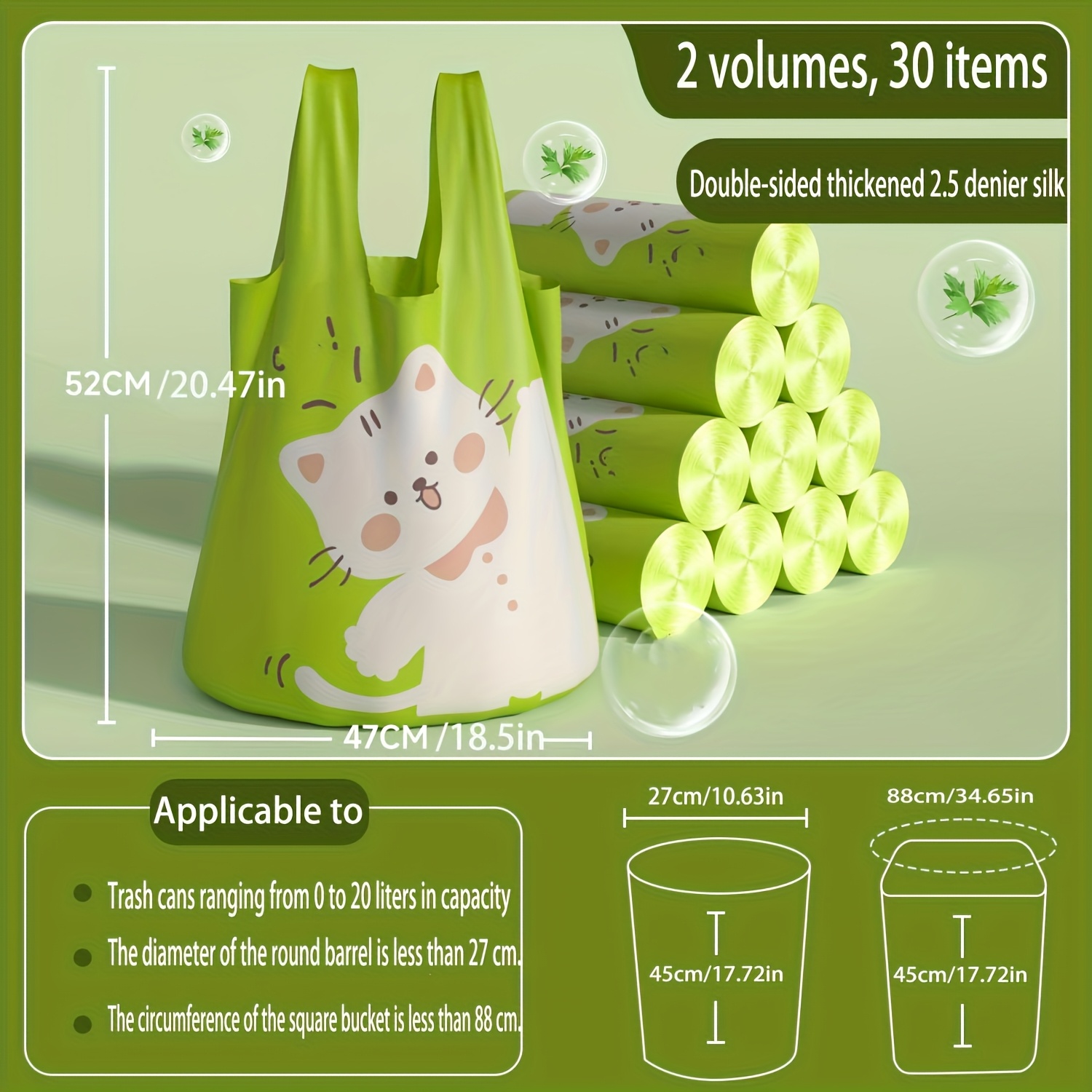 2 Rolls/30pcs And 4 Rolls/60pcs Garbage Bags, Vest Garbage Bags, Hand-held Extra Thick Drawstring, Practical Cleaning Bags For Kitchen Waste, Bin Bags