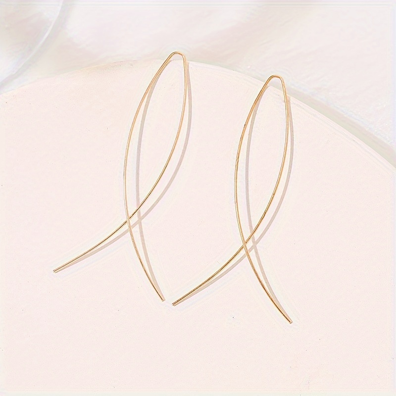 Trendy And Stylish Golden Earlines With A Simple And Elegant Design, , For Fashionable Women.