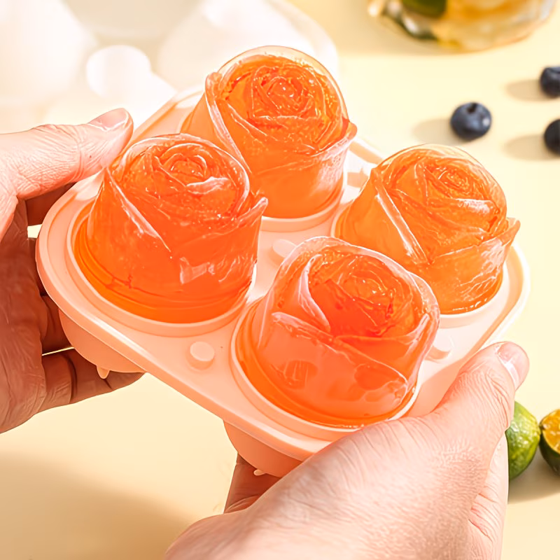 food grade rose shaped large mold whiskey ice making tool household silicone freezing ice tray spherical s home kitchen refrigerator accessory Product details 3