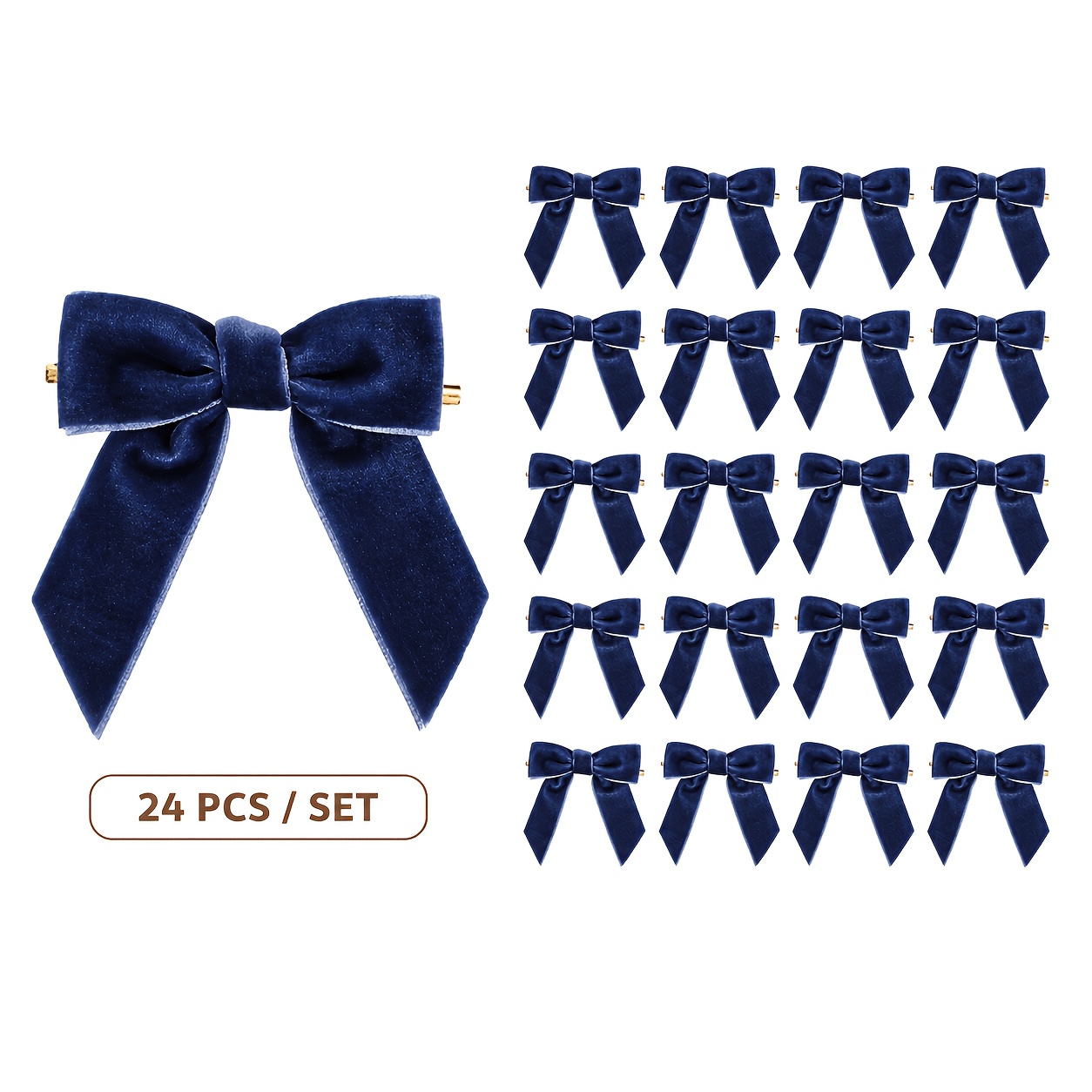 TEMU Lot de de Noël en velours, nœuds pré- en ruban de velours de plusieurs couleurs, adaptés pour les décorations de fêtes, les couronnes, de