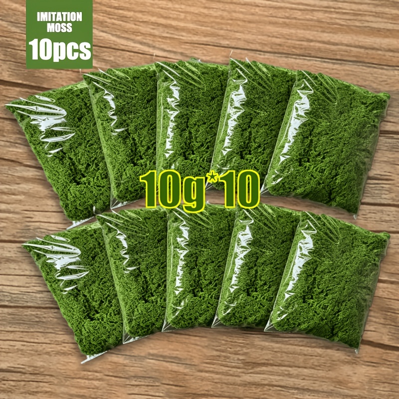 TEMU 10pcs, Mousse Artificielle Réaliste pour Décoration Intérieure/Extérieure, Zone de Couverture 24 X 24Cm, pour Récipients en Verre, Aquariums,