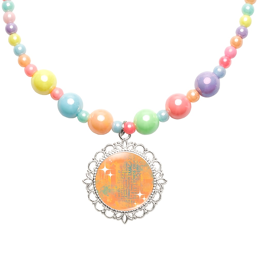 2pcs Women's Cute Necklace & Bracelet Set, Random Colour