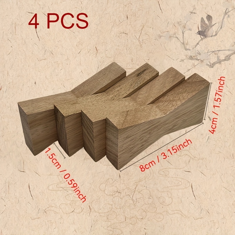 Image of 4pcs Set Of 2 Specifications Of Hardwood Dovetail Tenons, Suitable For Woodworking To Repair Cracked Desktops And Furniture, Woodworking Finished Furniture