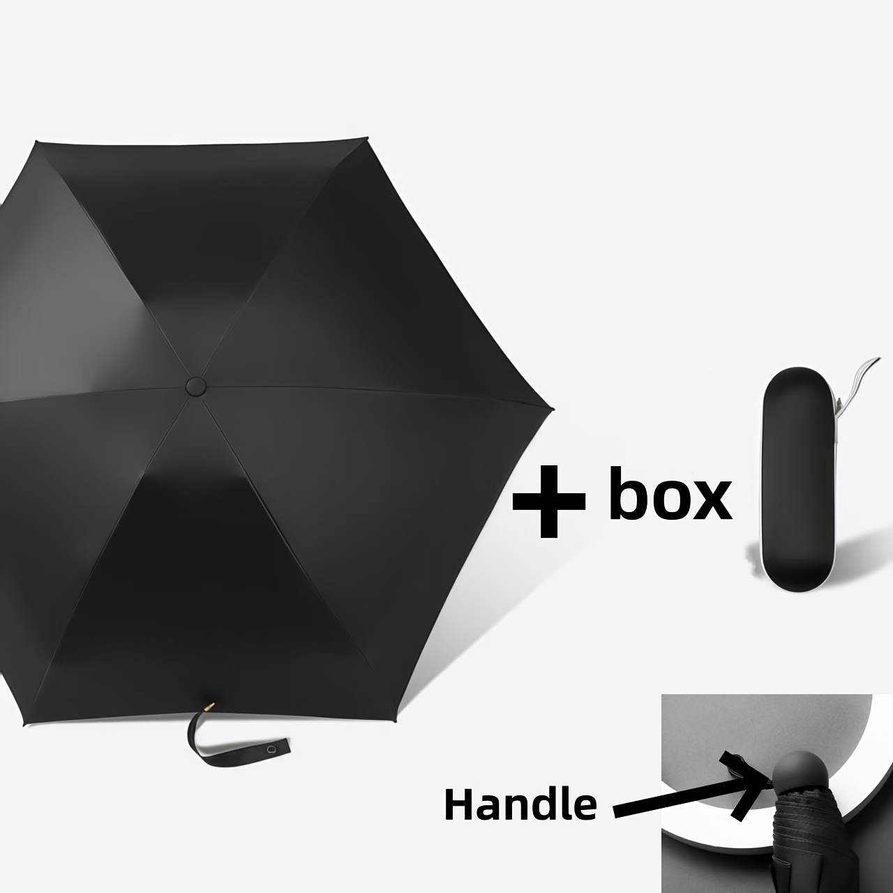 " Backpack Side Pocket " 200g Lightweight Folding Umbrella! Black Glue Sunscreen, Compact Storage, Manual Style, 6 Colors , Easy For And From School