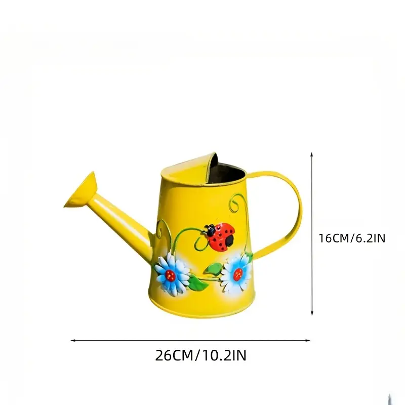 handbemalte eisen gießkanne bunte garten terrassen sprinkler