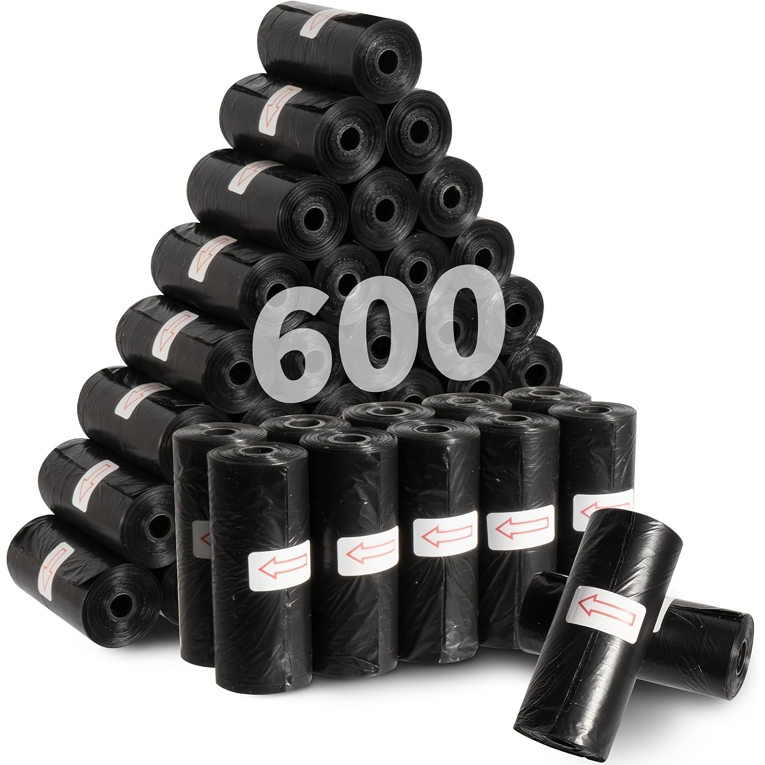 Image of 600 Dog Poop Bags, 40 Rolls Of Dog Poop Bags, Leak-proof Dog Poop Bags, And Portable Thickened Dog Poop Bags, As Well As Dog Poop Additions With A Trash Bag Dispenser, Measuring 33 X 22.8 Cm