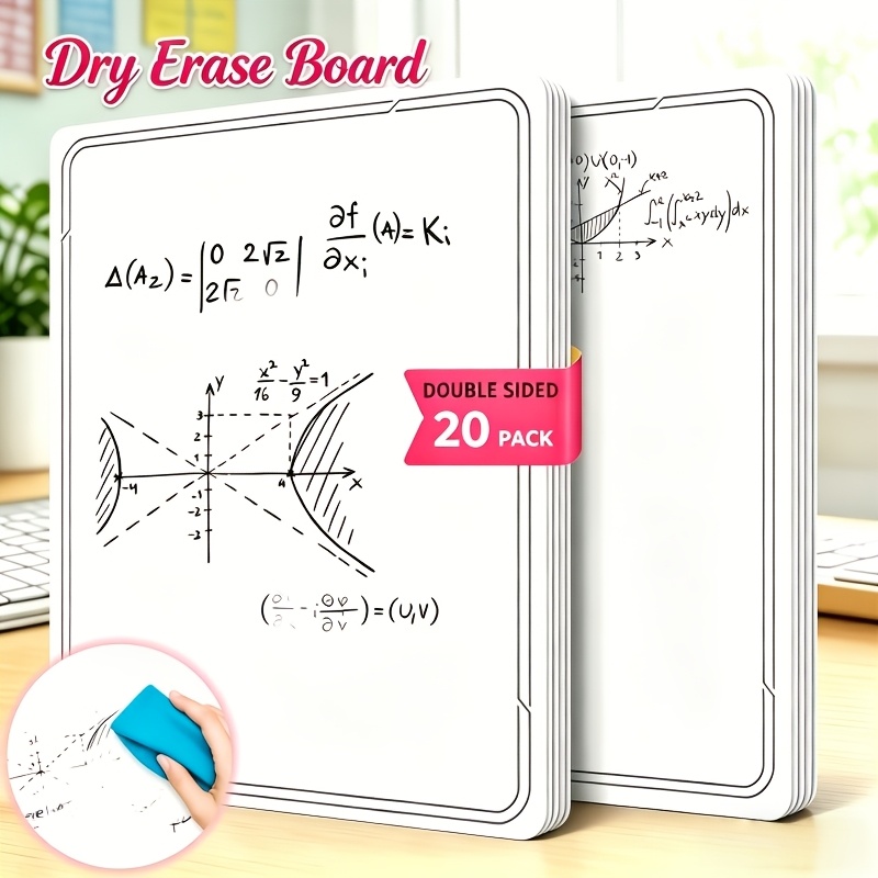 20pcs 11.22*8.27inch Blank Whiteboard Sheets - Double-sided Dryerase Boards -portable Reusable Whiteboards With Rounded Edges Design, Wipeable Surface For Home, Office, Presentations & Meetings