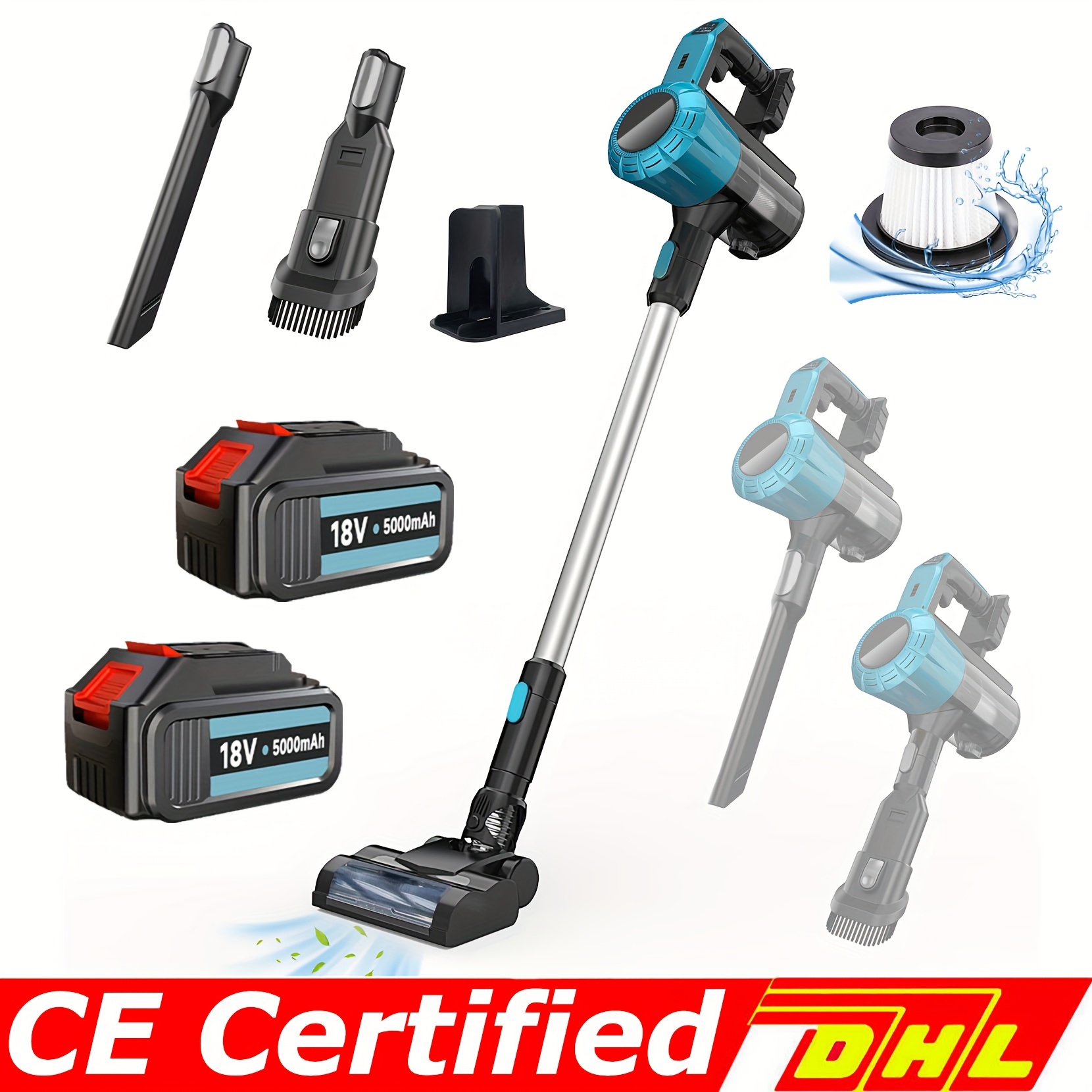 TEMU 3 In 1 Cordless Vacuum Cleaner Compatible With Makita 18v Battery, Upright Handheld Stick Vacuum, Brushless Motor, 15000r/min, Cordless Vacuum For Hardwood Floor Carpet Car Pet Hair