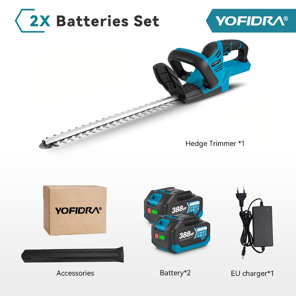 Image of Cordless Shrub Trimmer, Hedge Trimmer, Home Garden Hedge Trimmer, 510mm Length, Fence Trimmer, Suitable For Trimming Hedges, Shrubs, Tea Trees And Green Belts, Garden Pruning Machine.