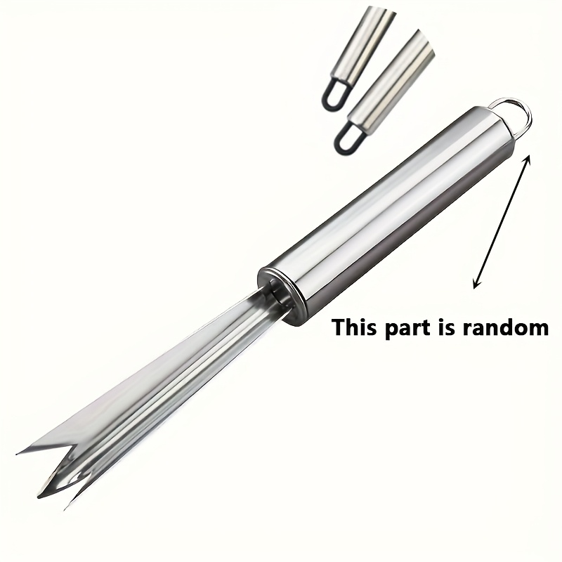 TEMU Household Pineapple Spatula, Stainless Steel Pineapple Knife, Peeler For Peeling And Eye Removal, Pineapple Fork, V-shaped Pineapple Eye Picking