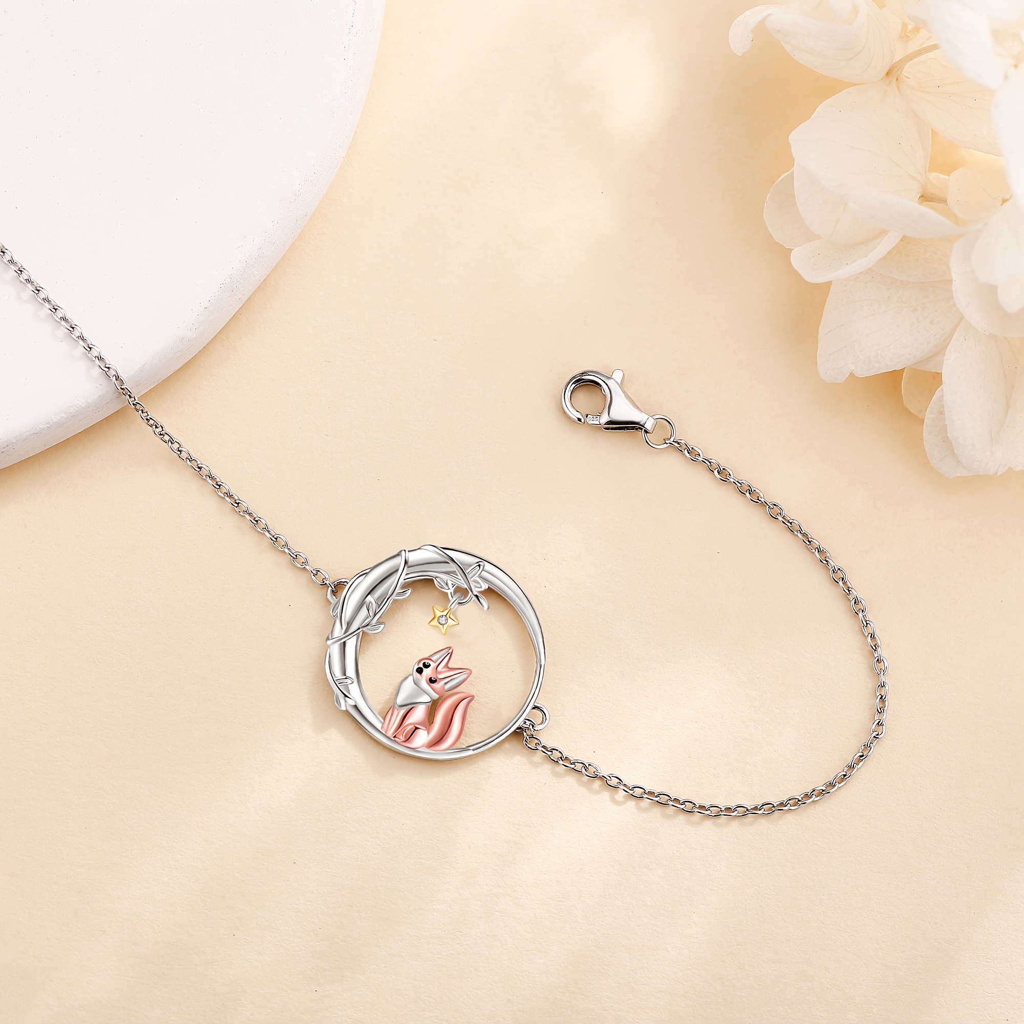 925 Sterling Silver Fox Bracelet — Animal Jewellery for Women