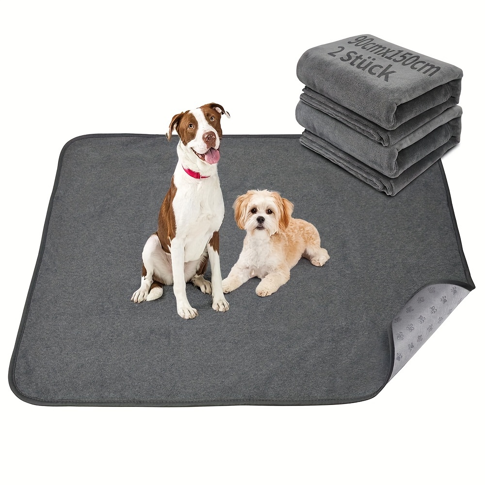 E-shop 2 Stück 90 x 150 cm Welpenpads, waschbare Welpentrainingpads, schnell absorbierende Haustierhygiene-Pads, wiederverwendbare Trainingspads für