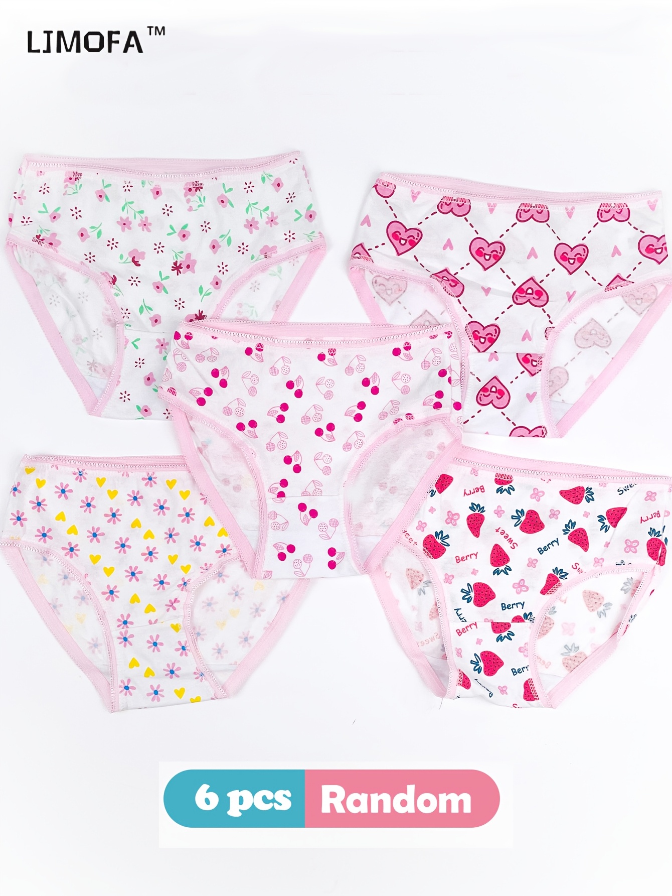 niñas bragas 6 piezas bragas algodón niñas estampado amor flores ropa - Temu Mexico