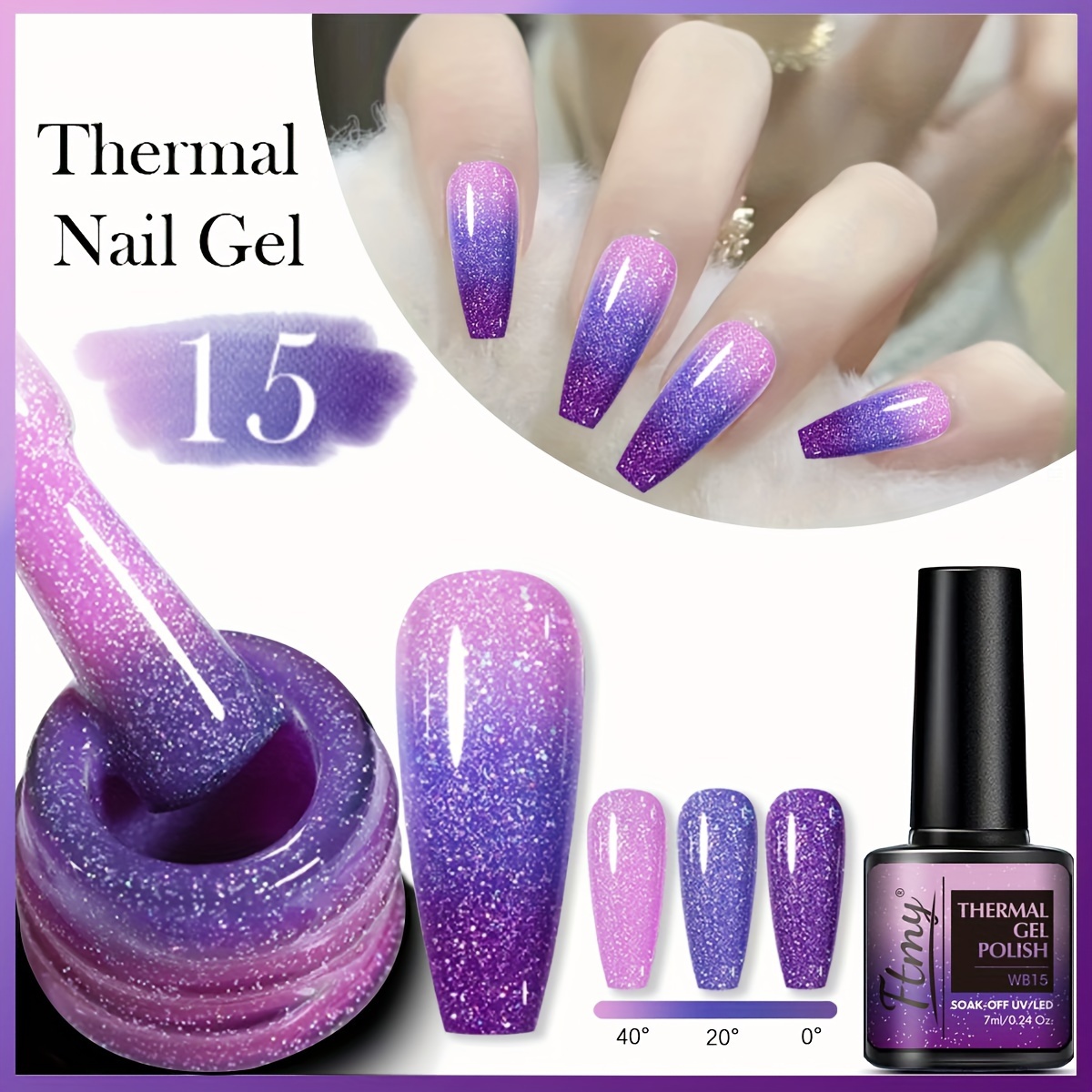 

Color-changing Nail Gel Polish, Soak-off, Perfect For Nail Art, Salon-quality, Ideal For Music Festivals And Gifts