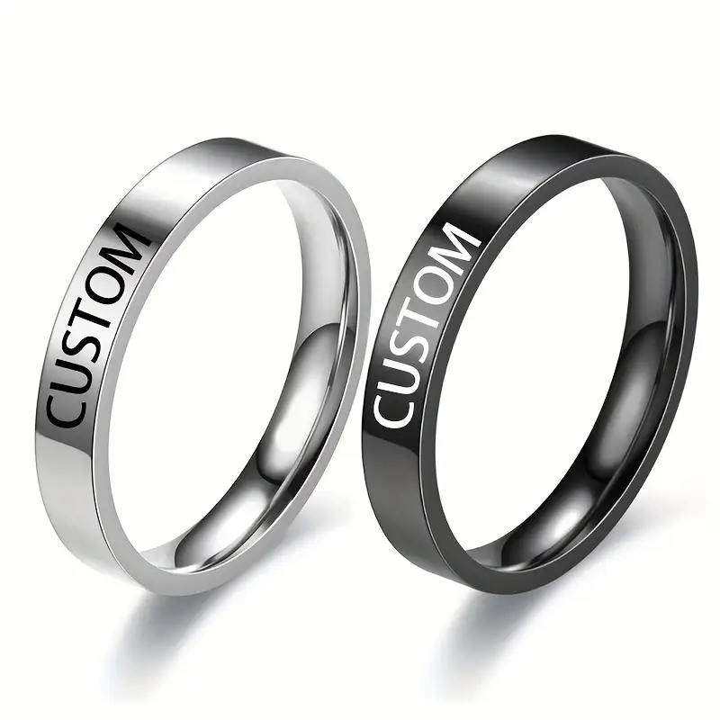 mens custom engraved text rotating ring stainless steel ring ideal gift Product details 7