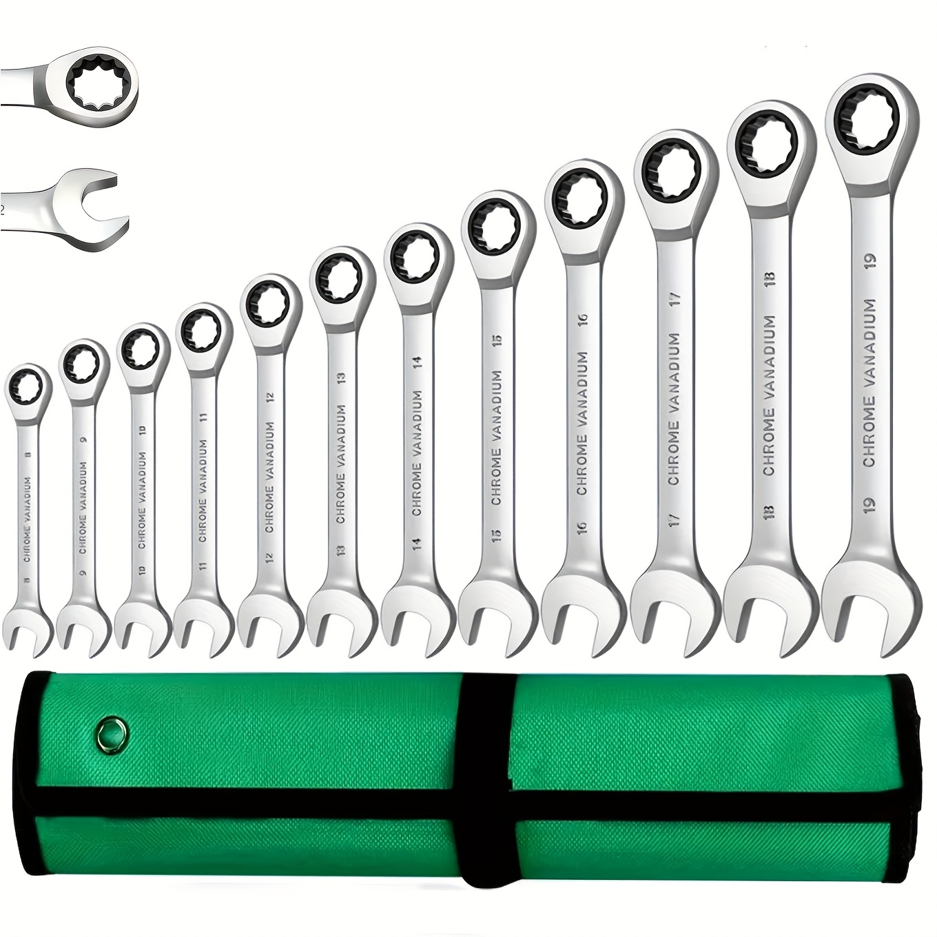 E-shop Hochleistungs-Schraubenschlüssel-Set 12/7-teilig, hergestellt aus Chrom-Vanadium-Stahl; Rostbeständig und langlebig Chrom-Vanadium-Stahl | Mit