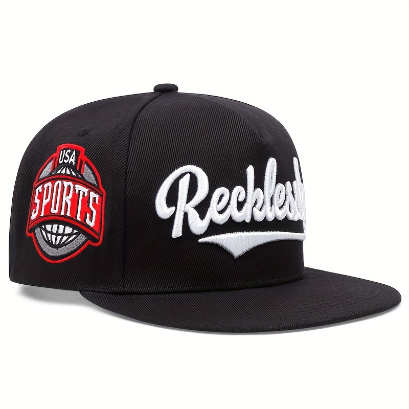 Image of 2024 New Side Usa Letter Embroidered Hip Hop Trendy Unisex Men' Sunshade Flat Edge Baseball Hat