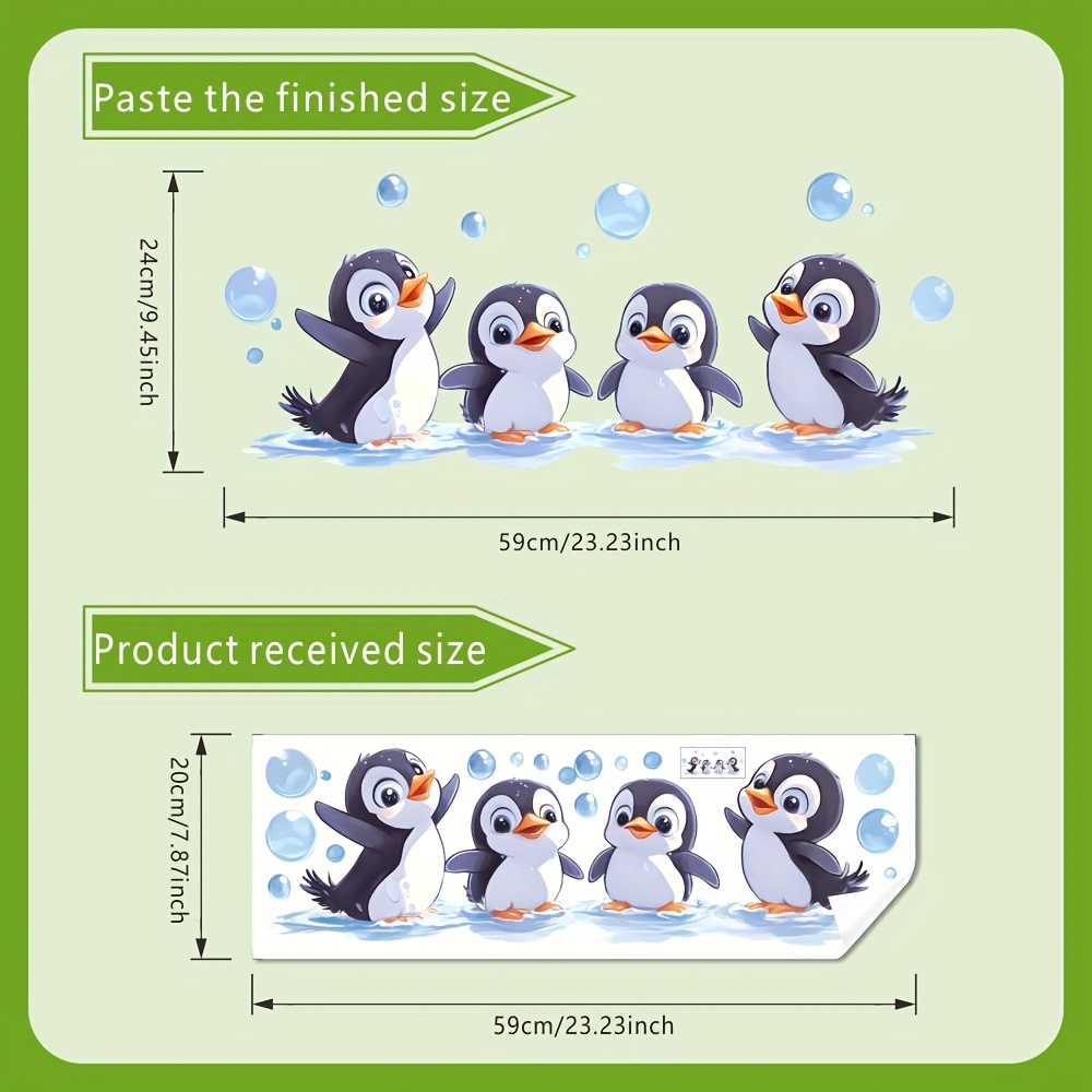 Cute Penguin Playing Water Wall Sticker for Decoration