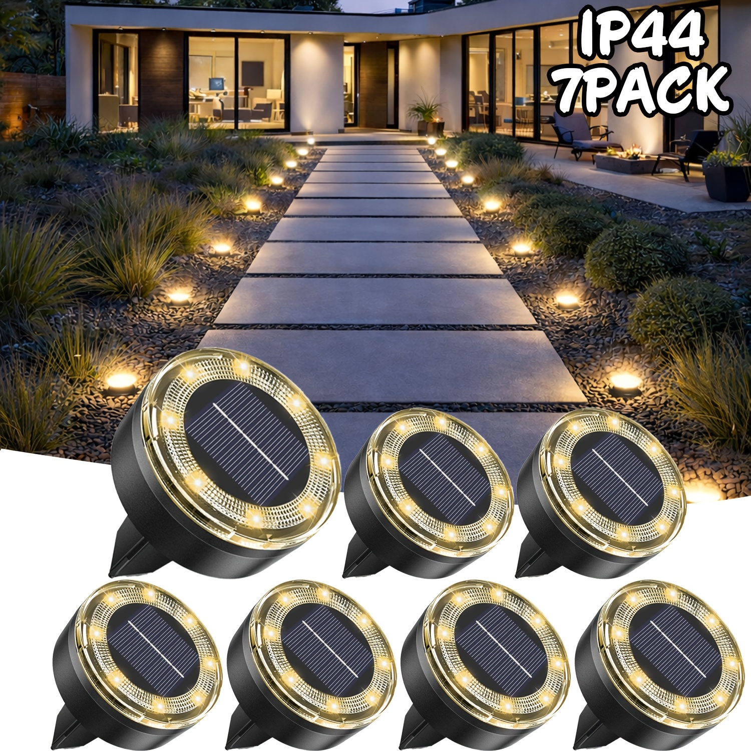 Image of 56led 40led Solar Ground Light, Ip44 Upgraded Version Led Flat Landscape Light, Suitable For Outdoor Garden , Stairs, Courtyards, Patios, Driveways, And Garages
