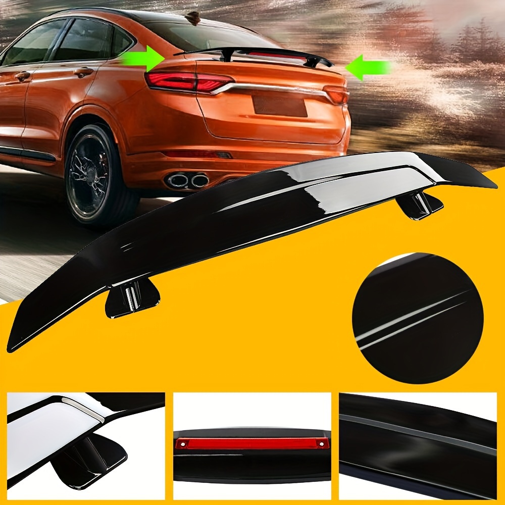 

52" Universal Car Rear Trunk Spoiler Wing Sport Style W/adhesive Glossy Black