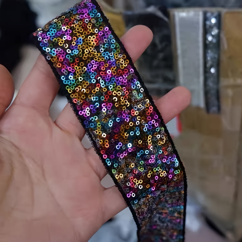 E-shop Eine Spule Spitze mit Pailletten, ideal für die Herstellung von Kleidungsstücken, Heimdekorationen und Projekte. für luxuriöse Hochzeitskleider