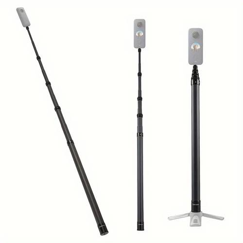 195 85in 5m carbon fiber retractable invisible selfie stick suitable for 360 5 x4 x3 x2 rs go3 go3s 5pro 4 3 pocket3 suitable for gopro 13 12 11 10 6 5 accessories photography stand universal 1 4 inch screw single