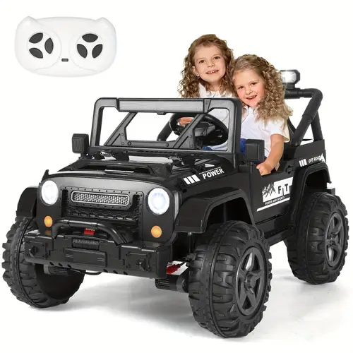 for Kids, w/Remote Control, 4WD/2WD Switchable, 4x200W Motor, Truck Bed Storage, LED Headlights, Music Player, Electric Car Vehicle for Kids to Drive