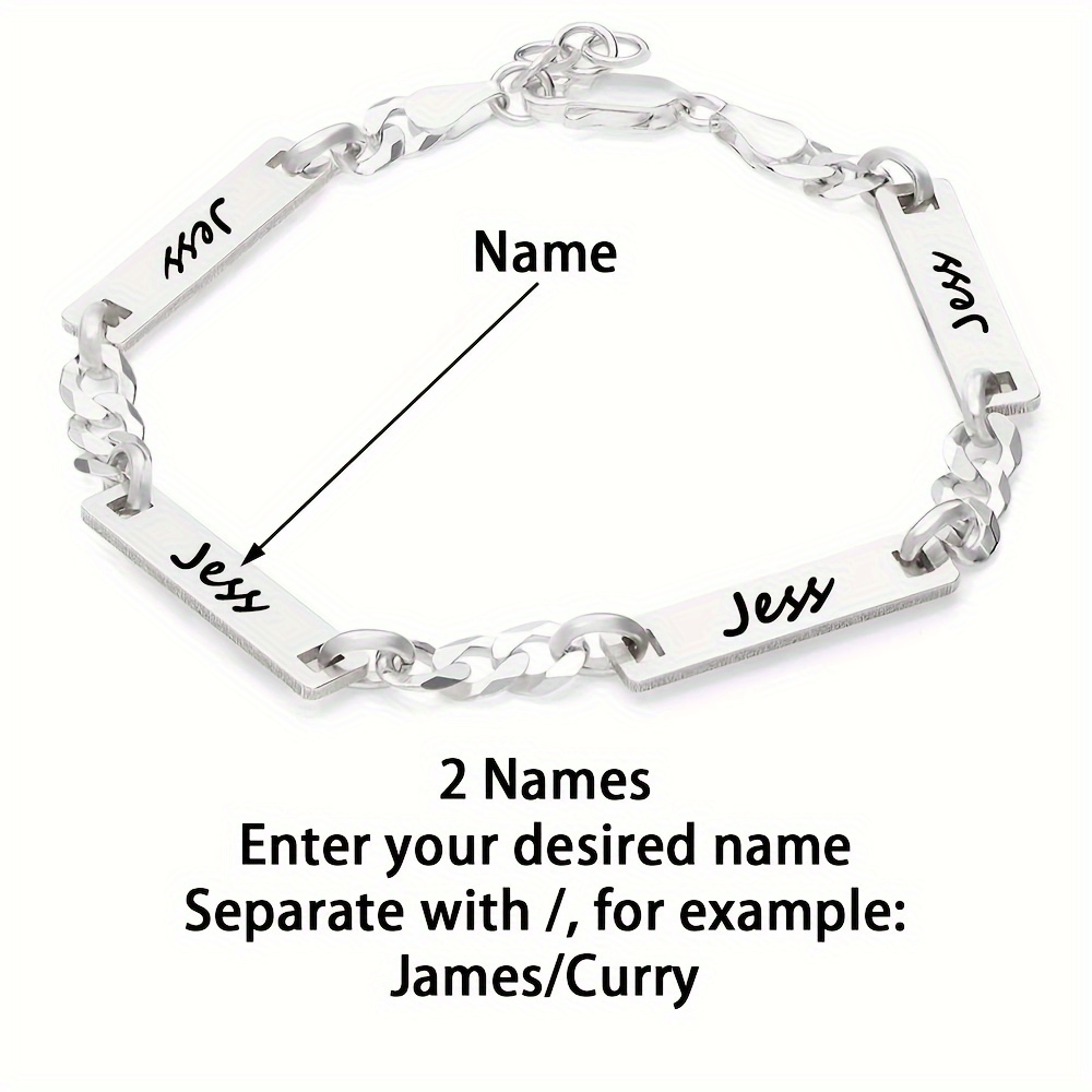 Custom 18K Gold Plated Stainless Steel Name Bracelet — Personalized Gift