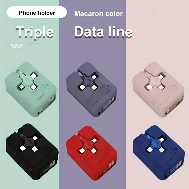 3 in 1 retractable multi function charging cable with usb connector fast charge data sync for smartphones details 3