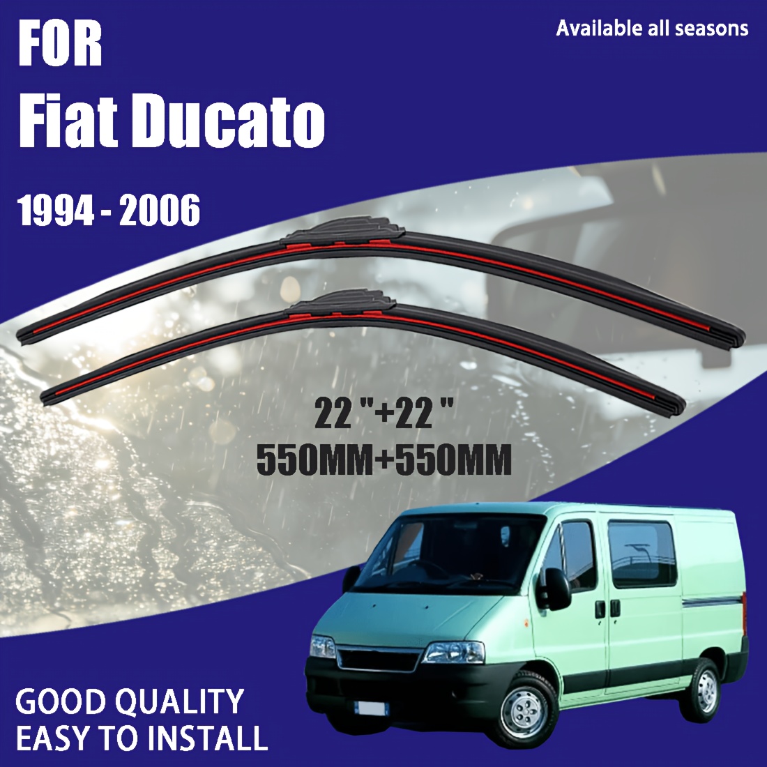 TEMU Set di spazzole tergicristallo aero piatte per parabrezza anteriore 1994-2006 - 55.88 55.88 cm, progettate specificamente per
