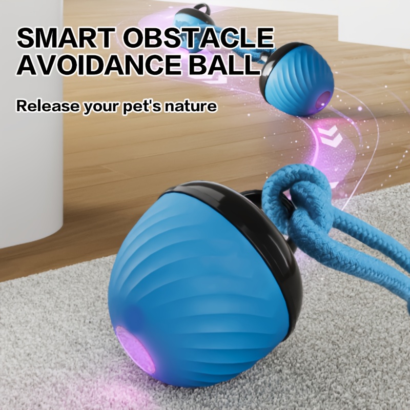 1 interactive ball toy sports bite resistant dog ball usb charging tail rope with barking indoor pet rolling game suitable for small medium sized dogs relieves boredom and stimulates chewing Product details 4