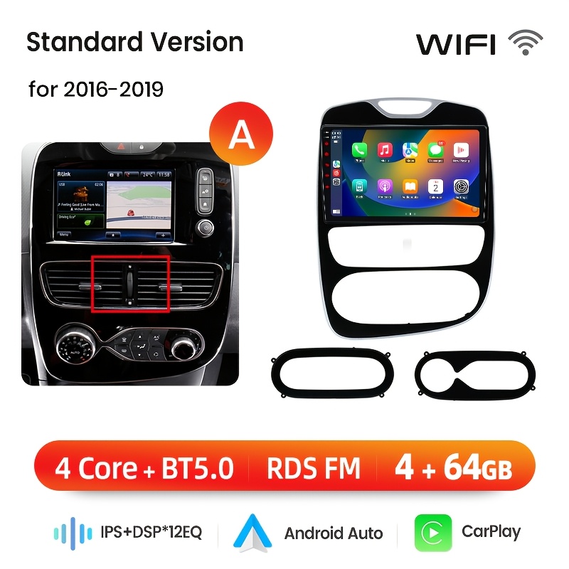 TEMU Junsun Model Inch 2 Din Car Stereo, 4  64gb 15 Car Radio, Fit For Renault For Clio4 2016 2017 2018 2019 & Auto, Ips Hd Display, Gps Navigation,
